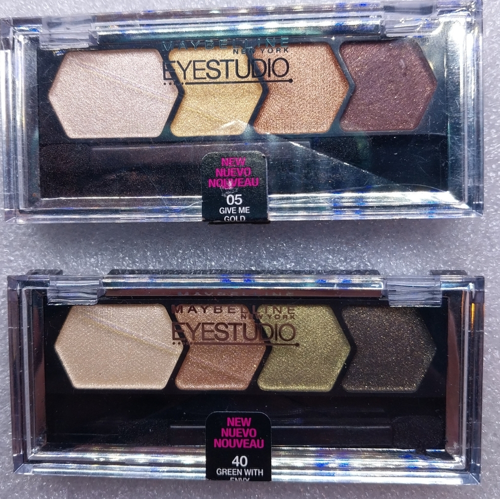 2 EYESTUDIO Pallets By Maybelline 40 Green With Envy 05 Give Me Gold